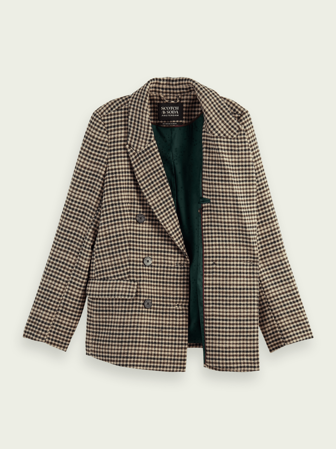 SCOTCH & SODA - Winter Frost Check Double Breasted Blazer – Energy ...