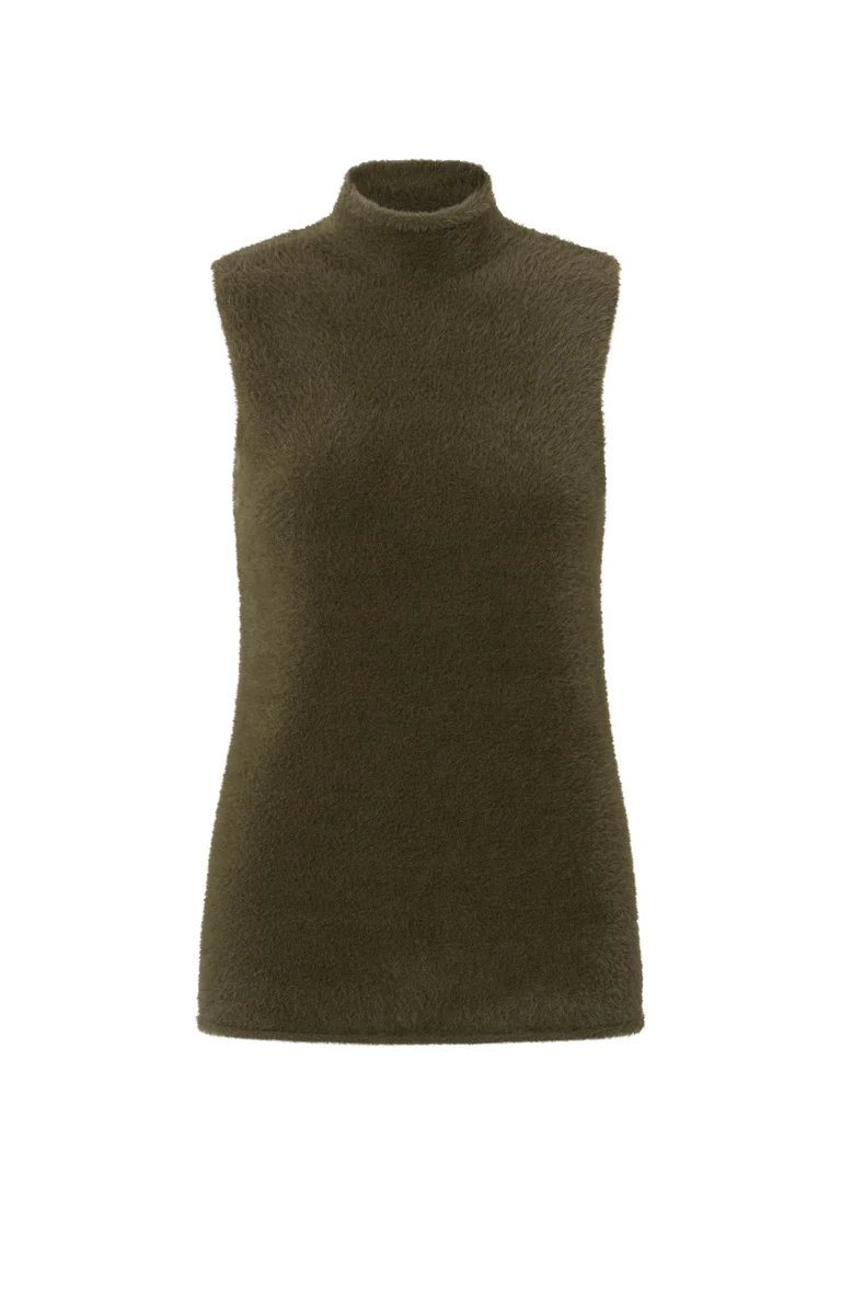 Olive green sleeveless on sale turtleneck